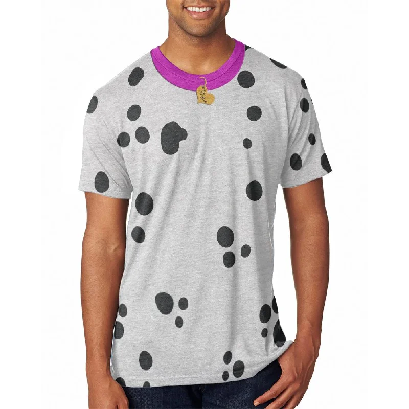 Valentine's Day Dog Dalmatian Costume Pink Collar Be Mine All Over Mens T ShirtPunk T-Shirts