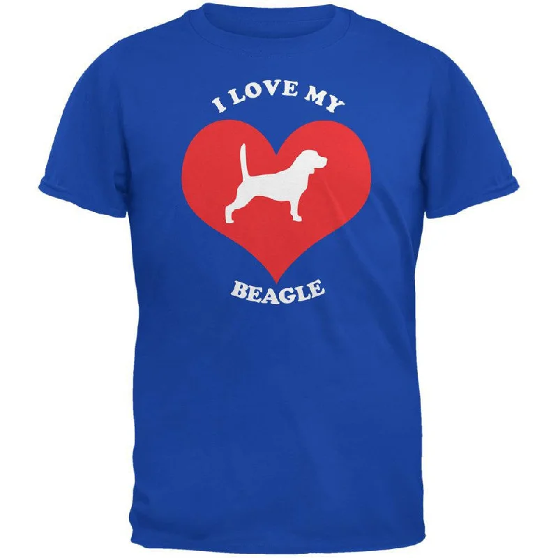 Valentines I Love My Beagle Royal Adult T-ShirtCultural T-Shirts