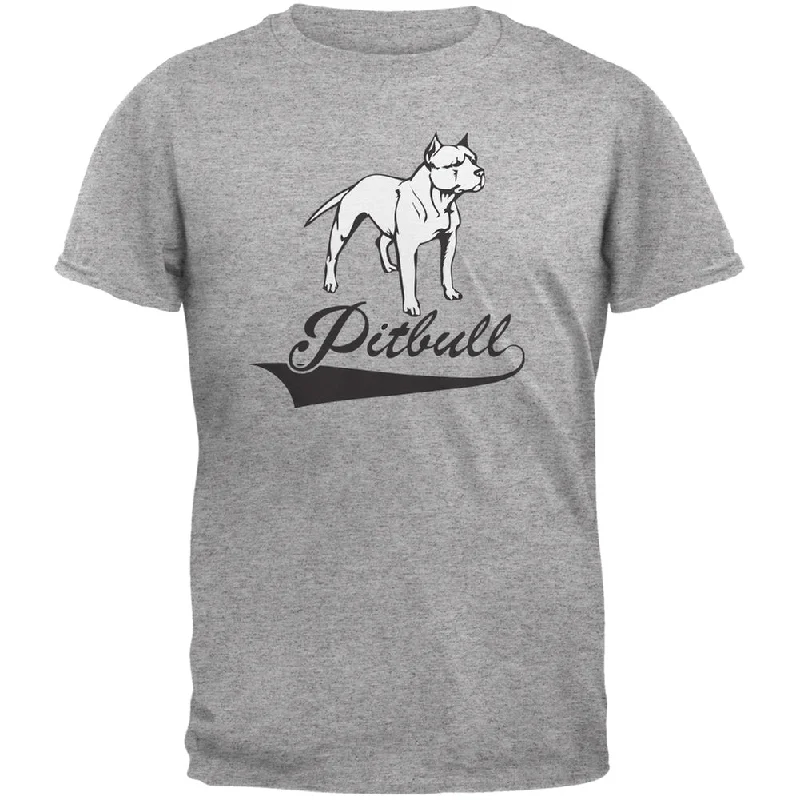 Pit Bull Heather Grey Adult T-ShirtRunning T-Shirts