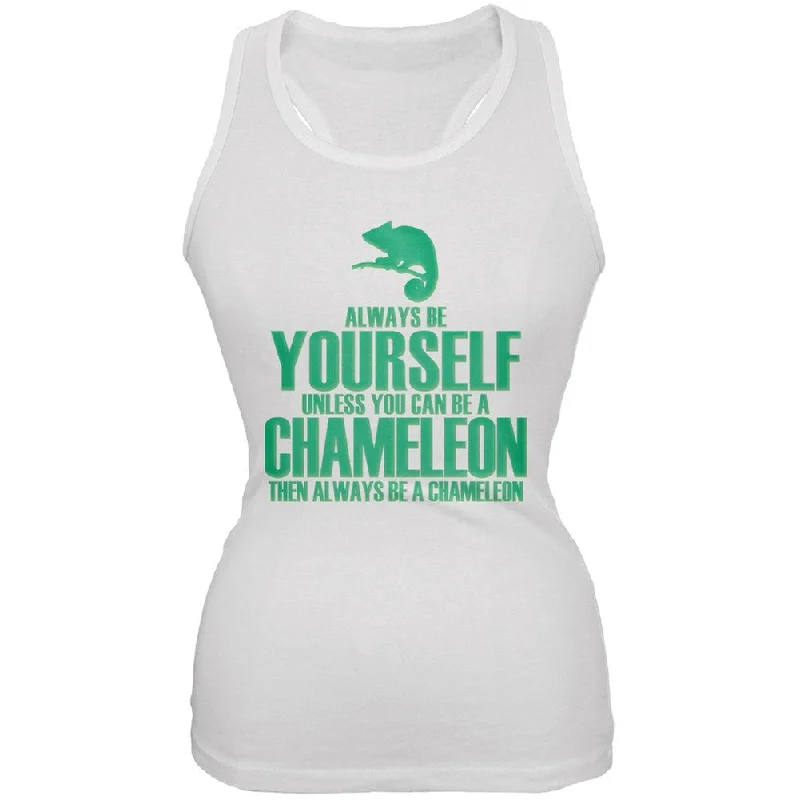 Always Be Yourself Chameleon White Juniors Soft Tank TopThermal T-Shirts