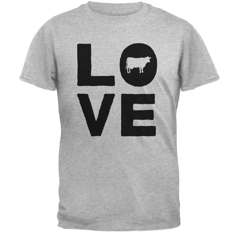 Cow Love Mens T ShirtLace-Up T-Shirts