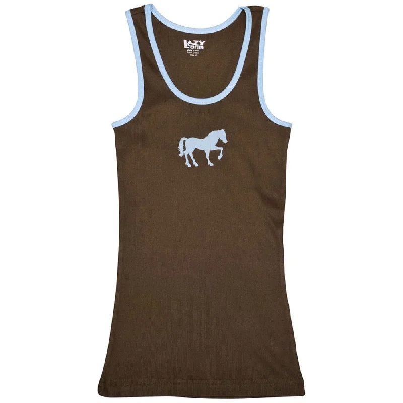 Horse Filly Silhouette Juniors Tank TopCropped T-Shirts