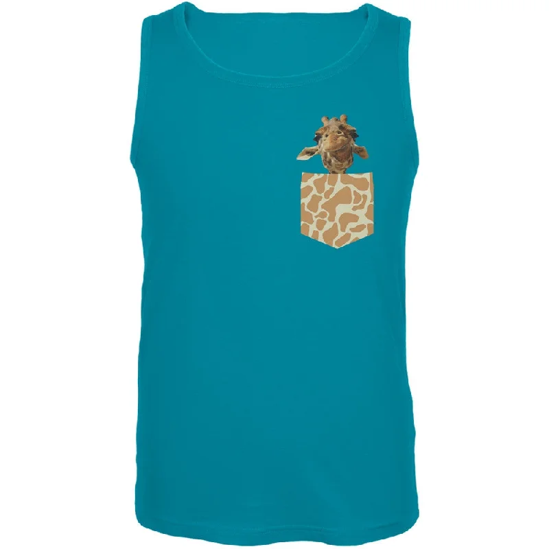 Faux Pocket Giraffe Tank TopBeaded T-Shirts