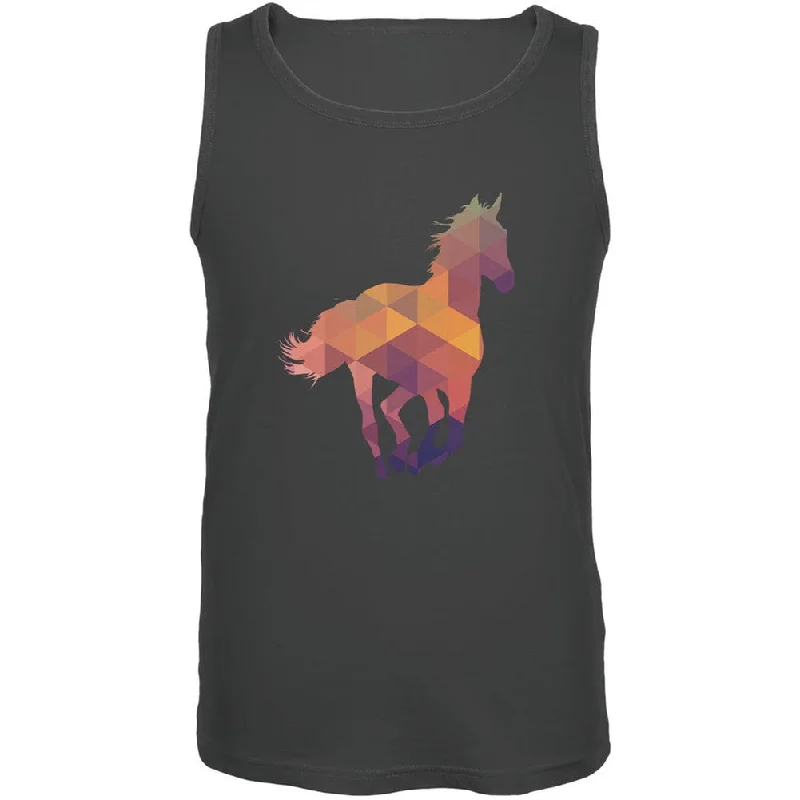 Horse Geometric Charcoal Grey Adult Tank TopFishing T-Shirts