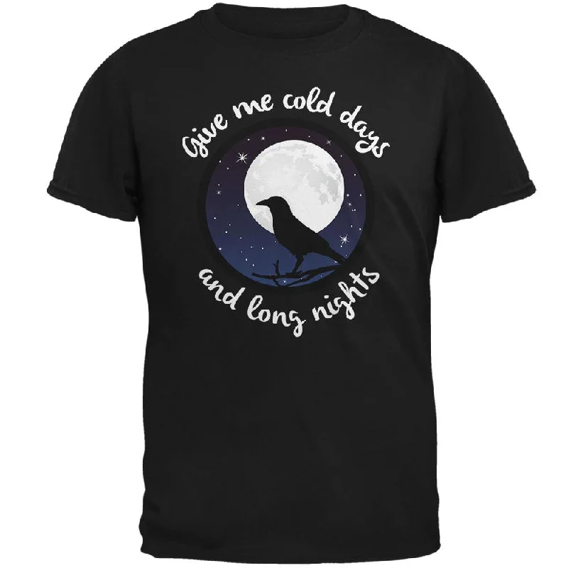 Cold Days Long Nights Fall Moon Raven Mens T ShirtPainted T-Shirts