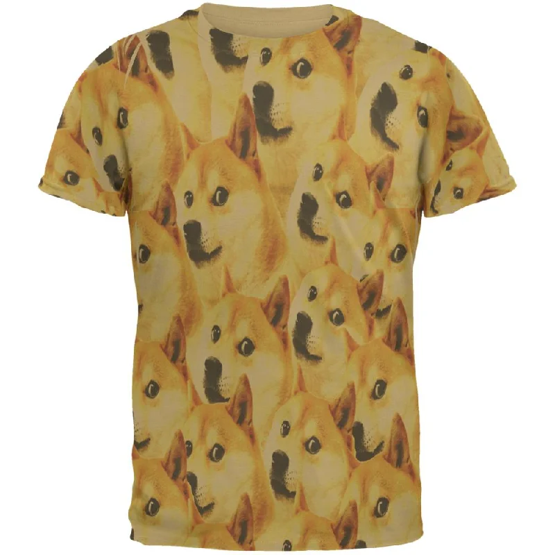 Happy Dog Doge Meme Mens T ShirtPunk T-Shirts