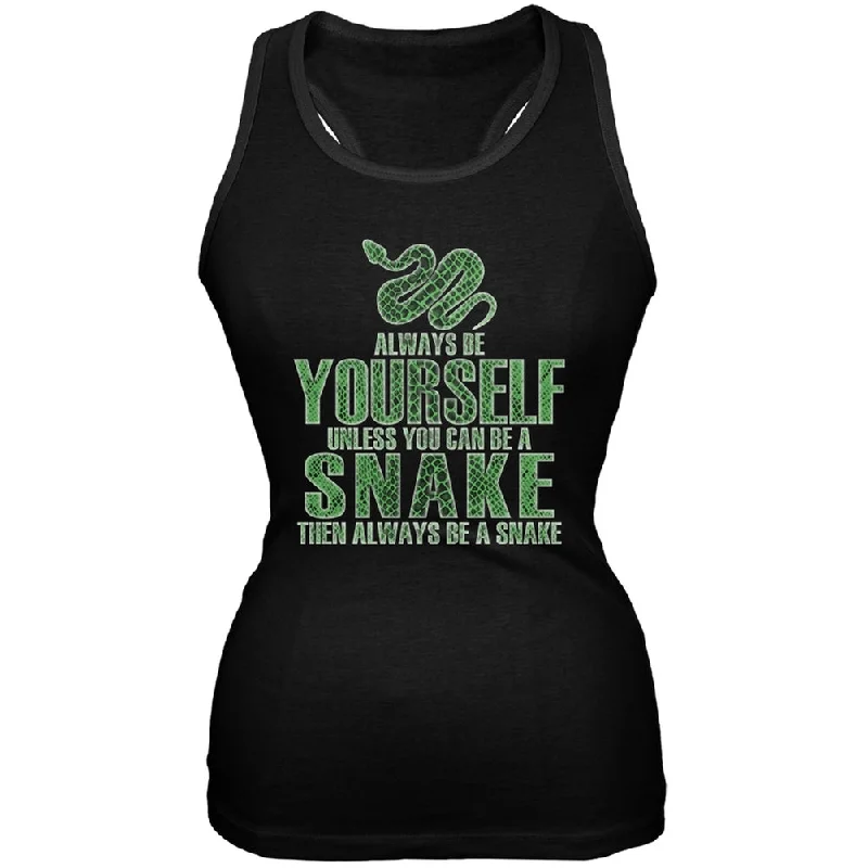 Always Be Yourself Snake Black Juniors Soft Tank TopHemp T-Shirts