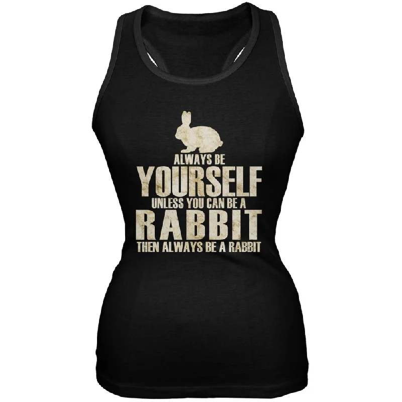 Always Be Yourself Rabbit Black Juniors Soft Tank TopLogo T-Shirts