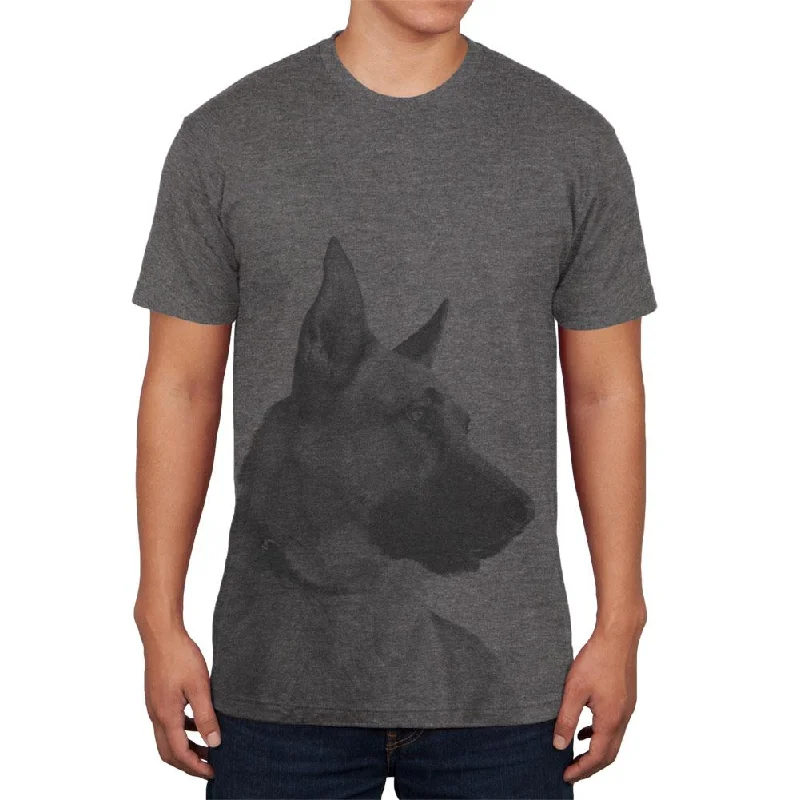 German Shepherd Guard Dog Mens Soft T ShirtHip-Hop T-Shirts