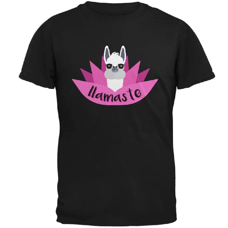 Funny Llamaste Yoga Llama Namaste Mens T ShirtHemp T-Shirts