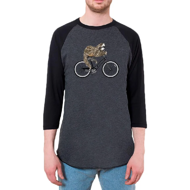 Bicycle Sloth Mens Raglan T ShirtQuick-Dry T-Shirts