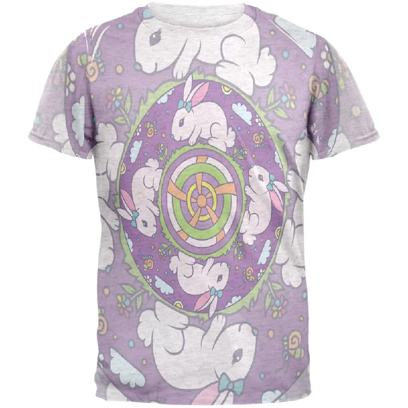 Mandala Trippy Stained Glass Easter Bunny Mens T ShirtGlitter T-Shirts