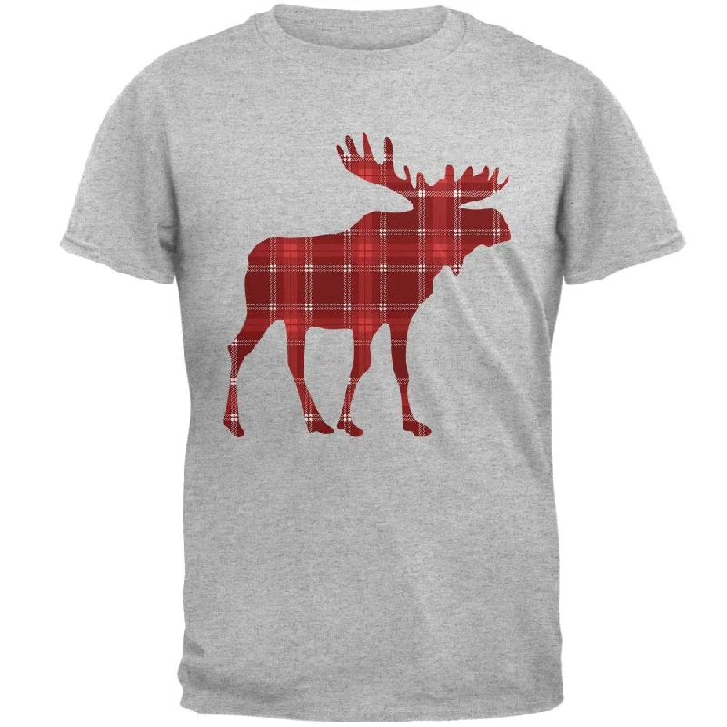 Autumn Plaid Moose Mens T ShirtTie-Dye T-Shirts