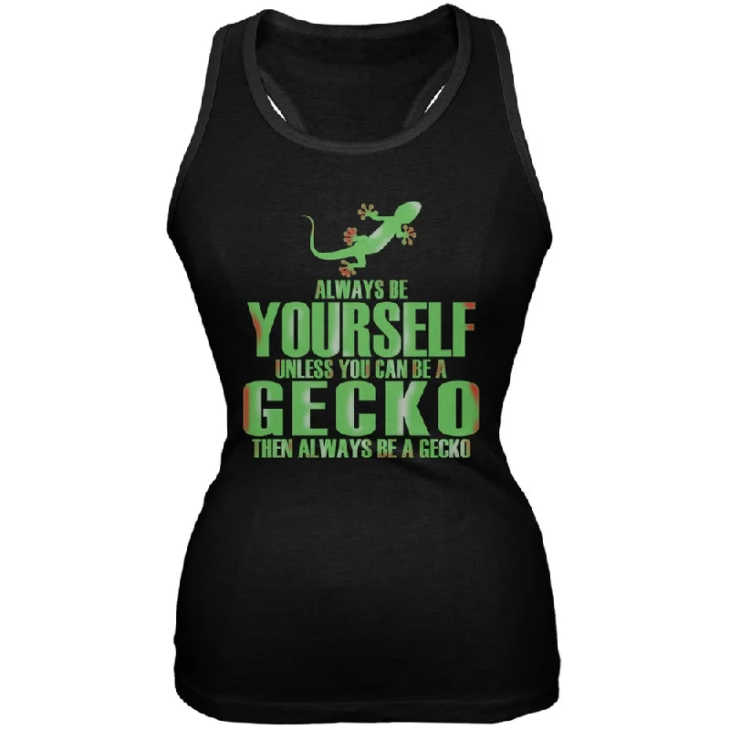 Always Be Yourself Gecko Black Juniors Soft Tank TopJersey T-Shirts