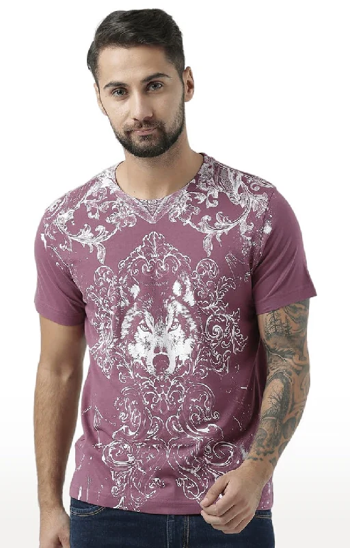 Huetrap Maroon Mens Short Sleeve Graphic Printed Tshirt-HT18MKGRAPLU00269Tie-Dye Short Sleeve Tops