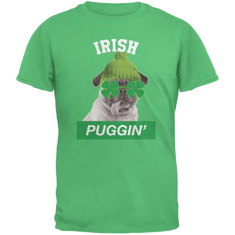 St. Patrick's Day - Irish Puggin' Irish Green Adult T-ShirtVintage T-Shirts