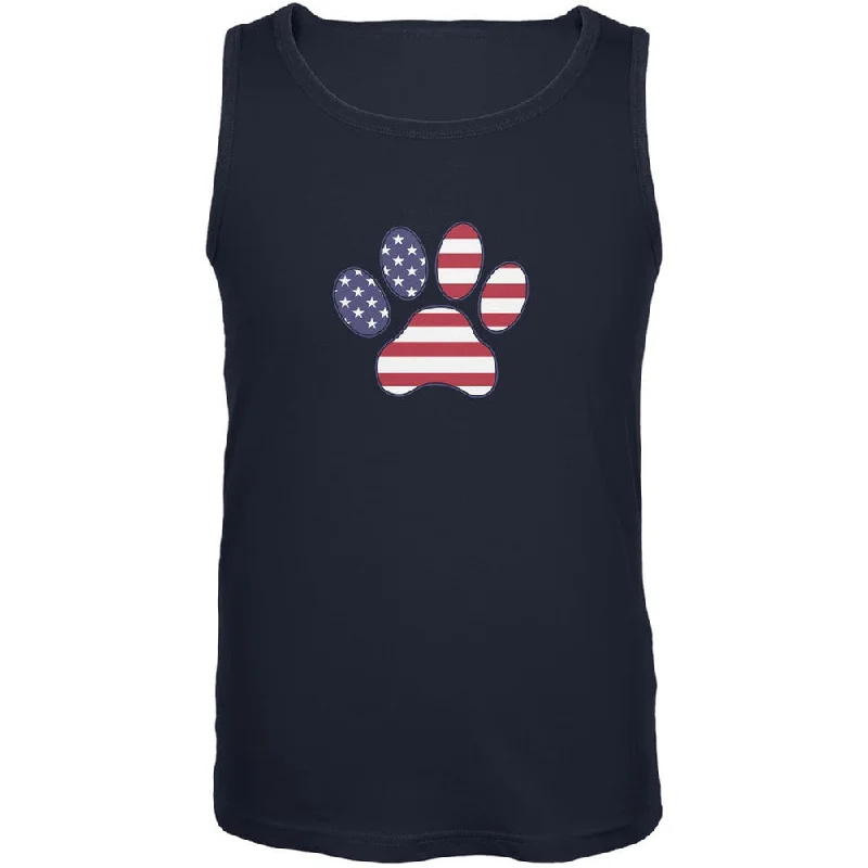 4th of July Patriotic Dog Paw Navy Adult Tank TopHiking T-Shirts