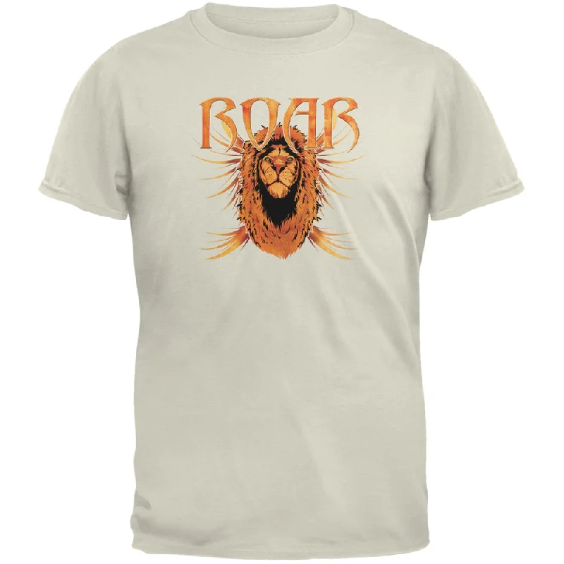 Lion Roar Natural Adult T-ShirtEmbroidered T-Shirts