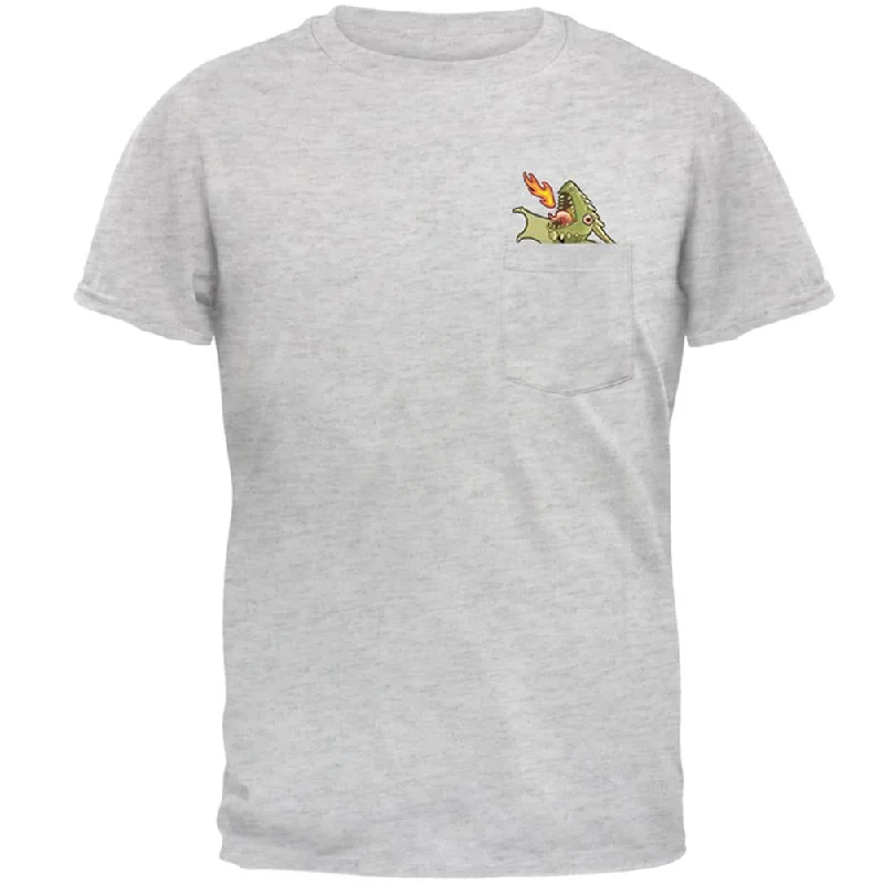 Green Dragon RAWR Pocket Pet Mens Pocket T ShirtUV-Protection T-Shirts