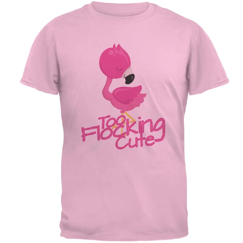 Flamingo Too Flocking Cute Mens T ShirtHemp T-Shirts