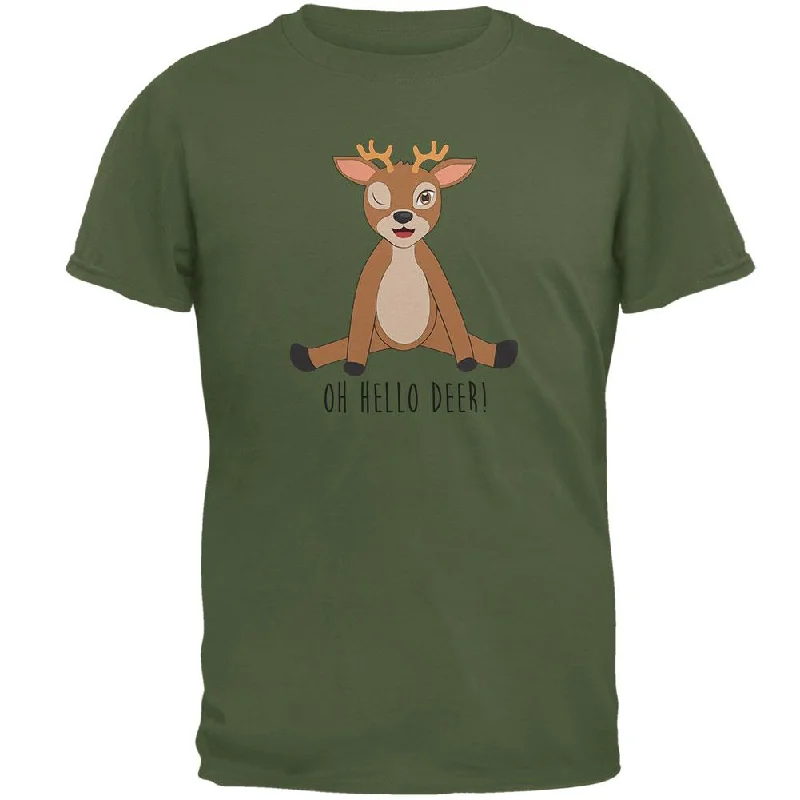 Oh Hello Deer Funny Pun Mens T ShirtDesigner T-Shirts