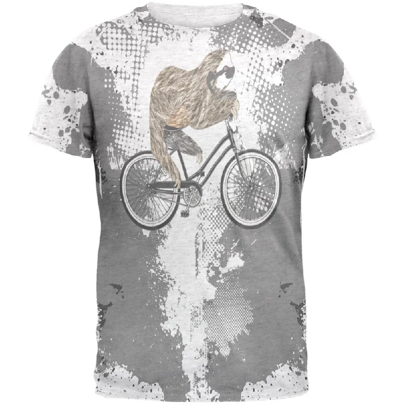 Bicycle Sloth Funny Grunge Splatter Mens T ShirtHigh-Fashion T-Shirts