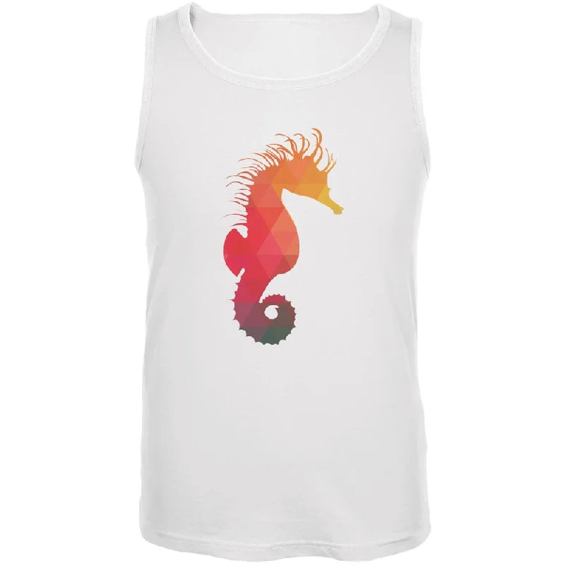 Seahorse Geometric White Adult Tank TopCamping T-Shirts