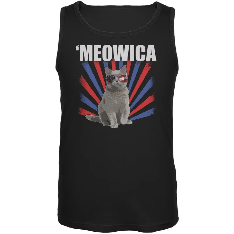 4th of July Meowica Adult Tank TopAthletic T-Shirts