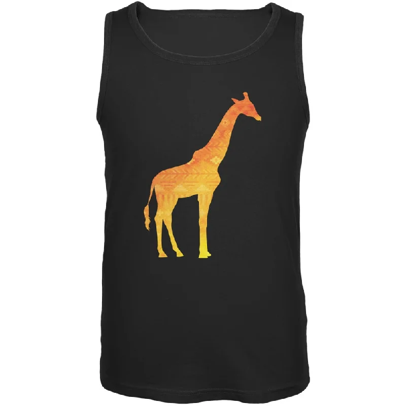 African Spirit Animal Giraffe Black Adult Tank TopMetallic T-Shirts