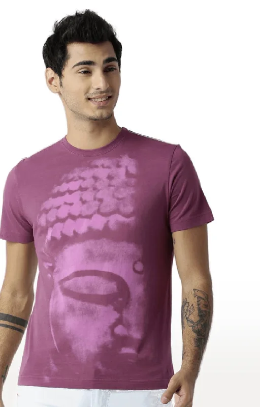 Huetrap Maroon Mens Short Sleeve Graphic Printed Tshirt-HT16MKGRAPLU00299Compression Short Sleeve Tops