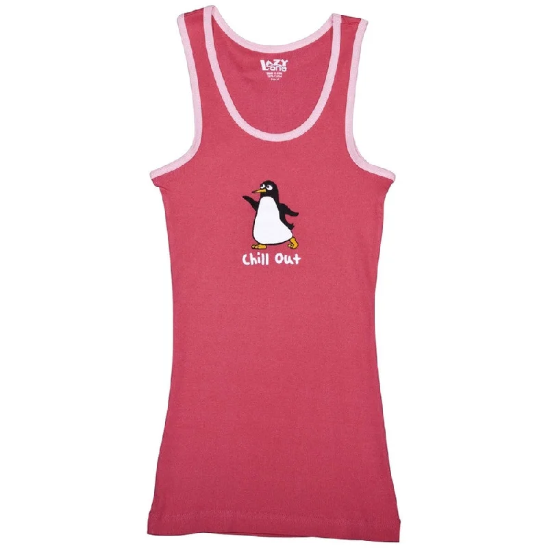 Penguin Chill Out Juniors Tank TopMetallic T-Shirts