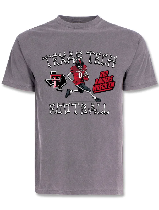 Texas Tech "Football Bones" Short Sleeve T-shirtOversized Short Sleeve Tops