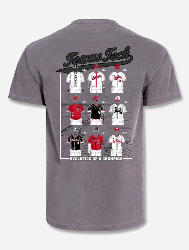 Texas Tech Red Raiders "Evolution of Baseball" Short Sleeve T-shirtMetallic Short Sleeve Tops