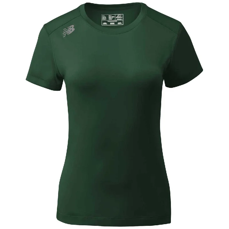 New Balance Women's Team Dark Green Short Sleeve Tech TeeOrganic Cotton Short Sleeve Tops