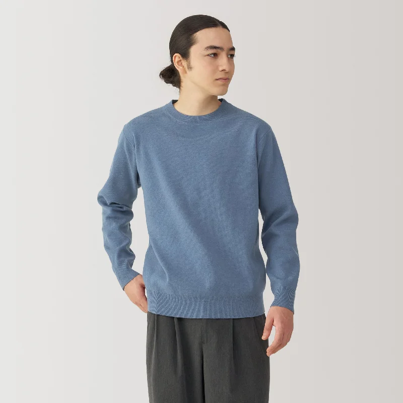 CrewneckwovenStriped Short Sleeve TopsMen's Washed Milano Ribbed Crew Neck Sweater