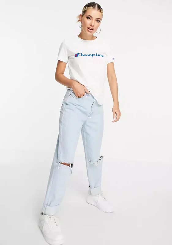 Champion Women's Script Short Sleeve Tee WhiteQuick-Dry Short Sleeve Tops