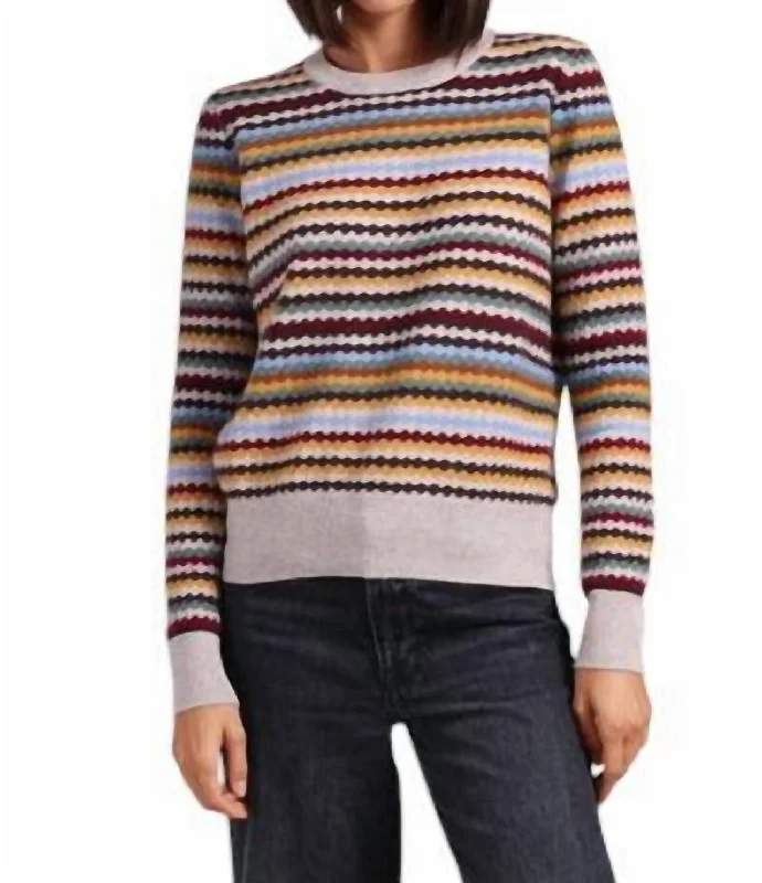 CrewneckhistoryCasual Short Sleeve TopsCashmere Crew Sweater In Multi Combo