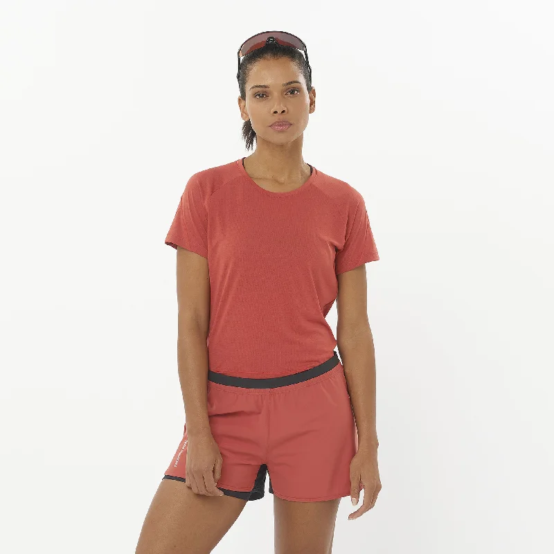 Salomon | Women's Cross Run Short Sleeve T-Shirt - Tandoori SpiceTravel Short Sleeve Tops