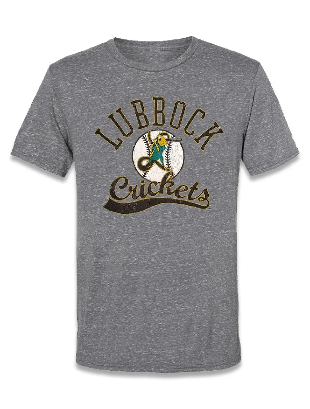 Lubbock Crickets Tri-Blend Short Sleeve T-ShirtPolyester Short Sleeve Tops