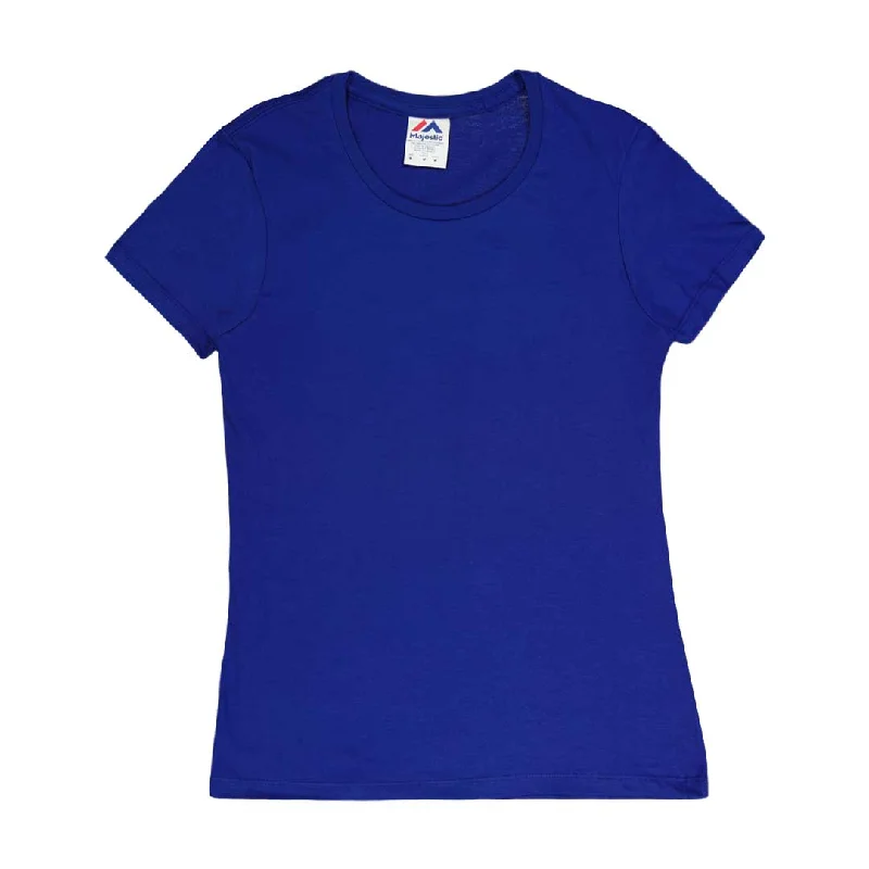 Majestic - Women's Deep Royal Short Sleeve T-Shirt (TA00L BLU)Mesh Short Sleeve Tops