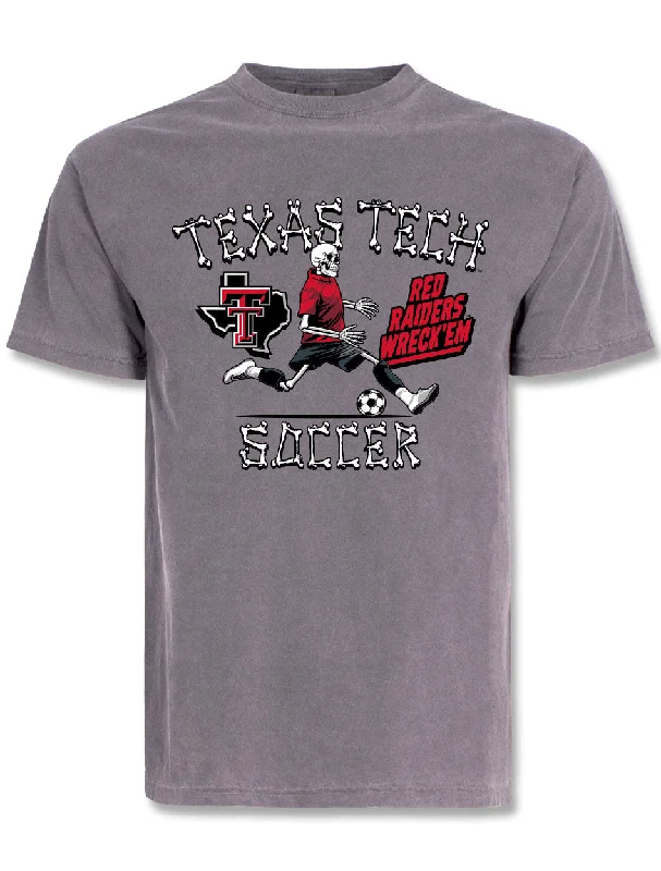 Texas Tech "Soccer Bones" Short Sleeve Comfort T-shirtFitted Short Sleeve Tops