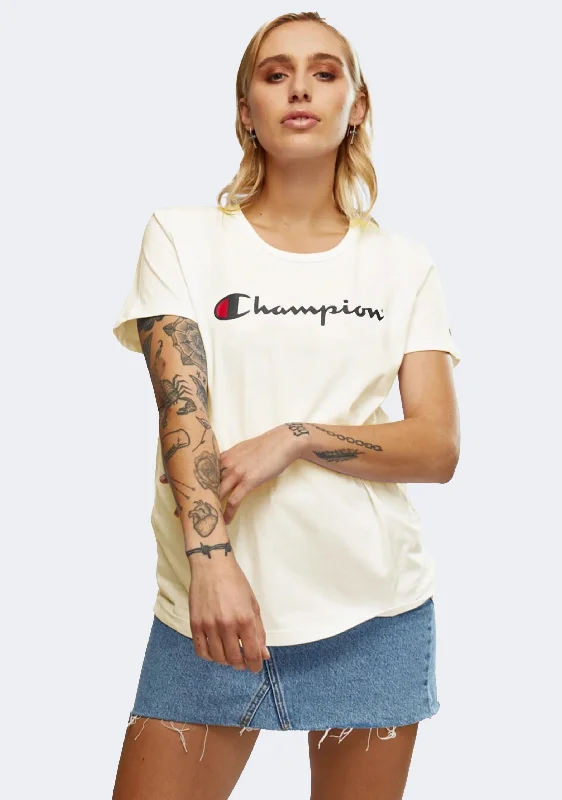 Champion Women's Script Short Sleeve TeeBranded Short Sleeve Tops