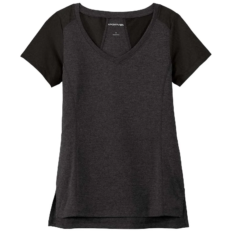 Sport-Tek Women's Black Heather/Black Endeavor Short Sleeve TeeVintage Short Sleeve Tops