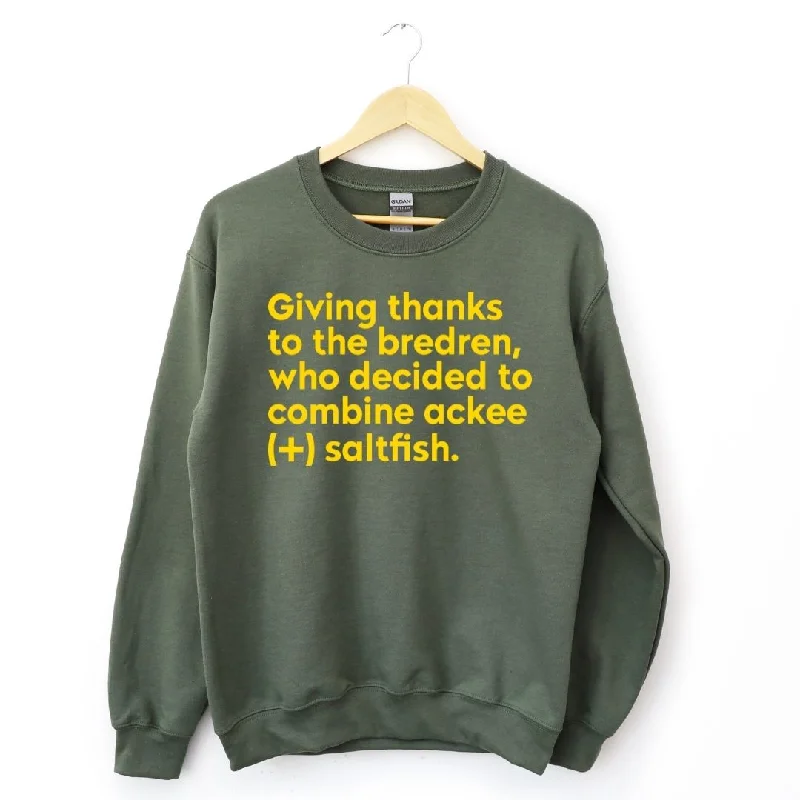 CrewnecksoftBamboo Short Sleeve TopsGive Thanks Ackee & Saltfish Unisex Crew Sweatshirt