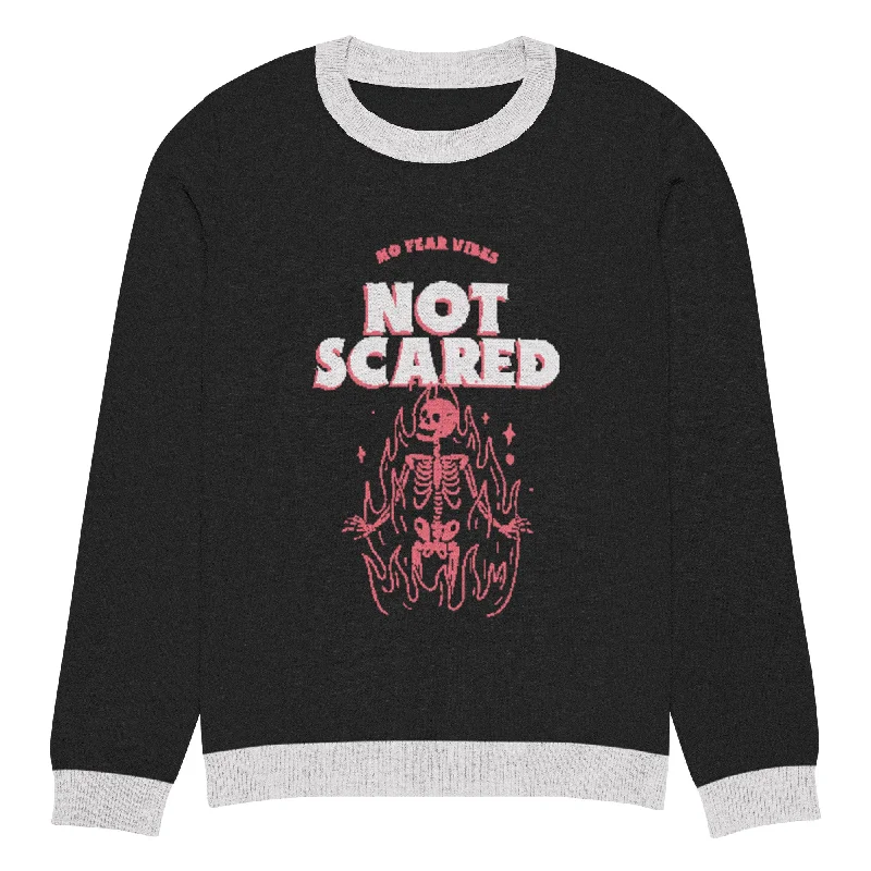 CrewneckcolorStreetwear Short Sleeve TopsNot Scared Knitted crew neck sweater