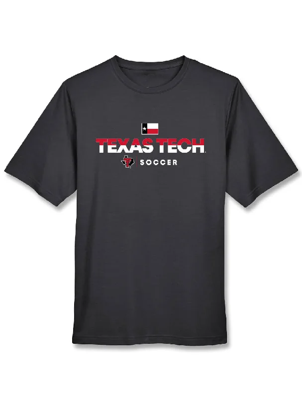 Texas Tech Soccer "Locked Up" Athletic Short Sleeve T-shirtV-Neck Short Sleeve Tops