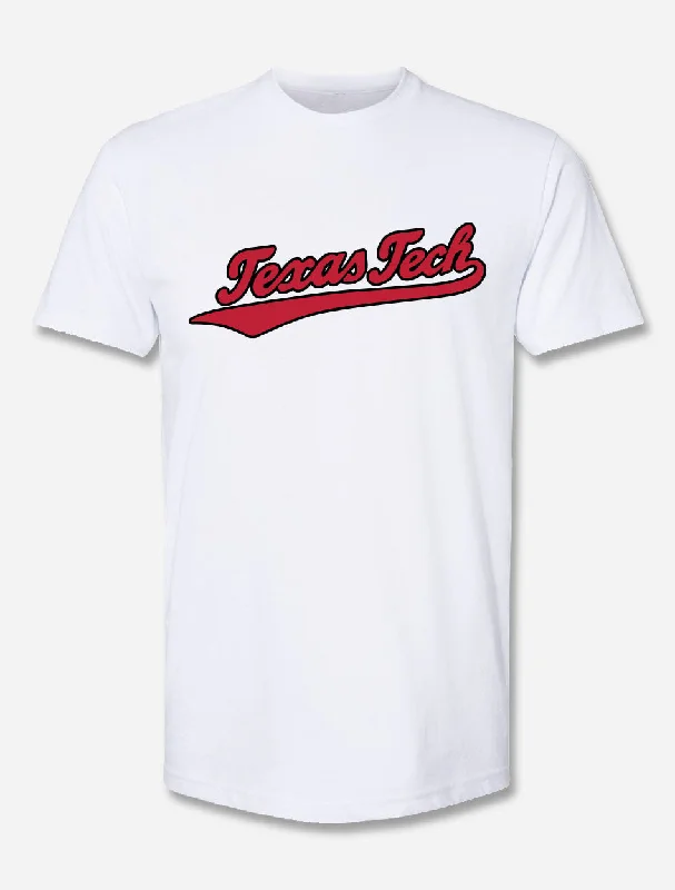 Texas Tech "Basketball Script" Athletic Fabric Short Sleeve T-shirtOrganic Cotton Short Sleeve Tops