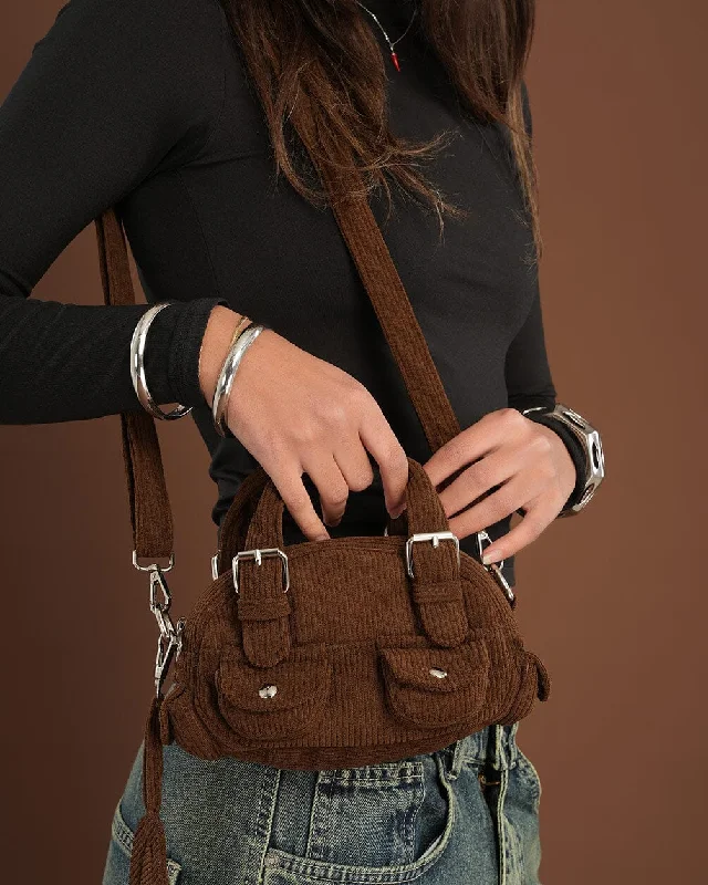 Hemp SweatshirtsBrown Mini Corduroy Bag