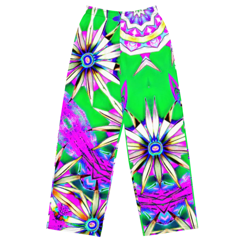 Athletic Hoodies"Electric Bloom" Collection - Designer Unisex Wide Leg Pants