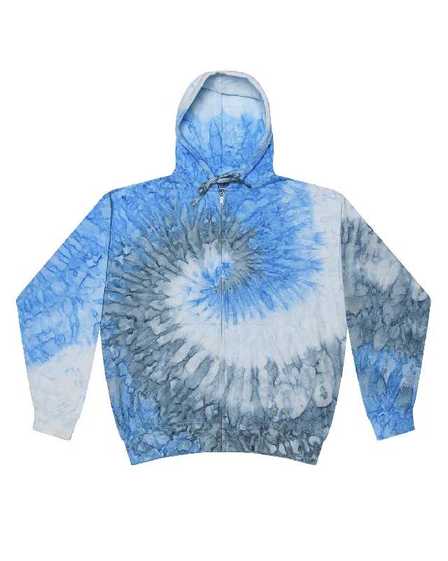 Hip-Hop HoodiesTie-Dye CD8888 Adult Tie-Dyed Full-Zip Hooded Sweatshirt